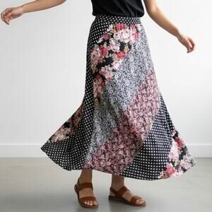 Vintage Kayo of California Maxi Skirt size L/XL Patchwork Boho Peasant Cottage